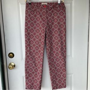 •Talbots• Cropped Medallion Pattern Pants - Size 8